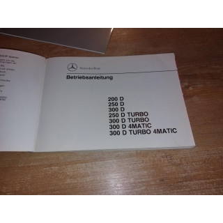 Bedienungsanleitung Bordmappe Werkstattverzeichnis Mercedes W124 1990