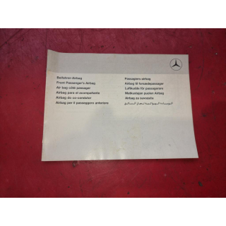 Bedienungsanleitung Betriebsanleitung Beifahrerairbag Mercedes W126 1265846997